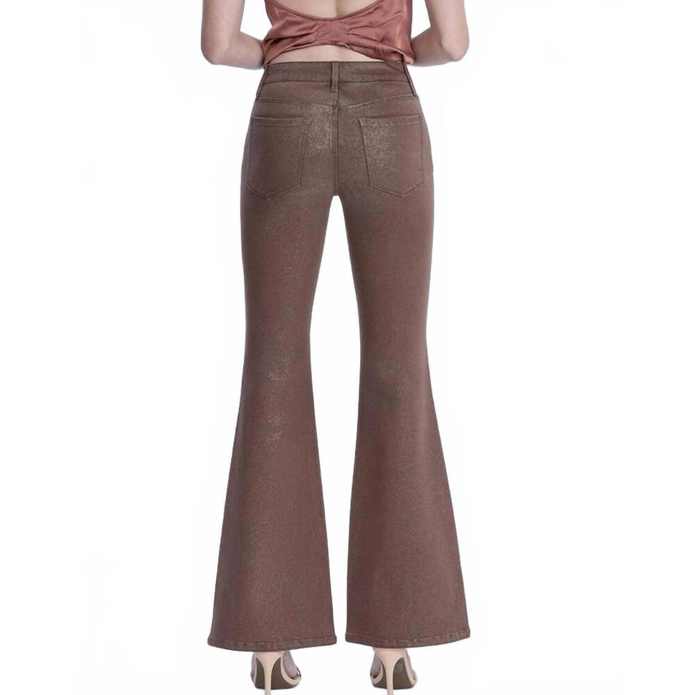 NEW VERVET BY FLYING MONKEY alison mid-rise glitter jean in coco gold - Picture 3 of 8